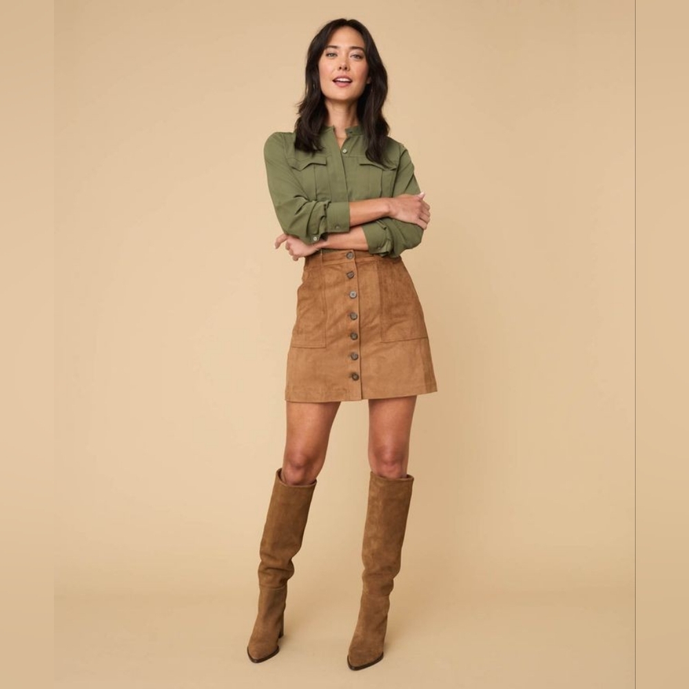 Untuckit Women's Button Front Mini Skirt Size Small